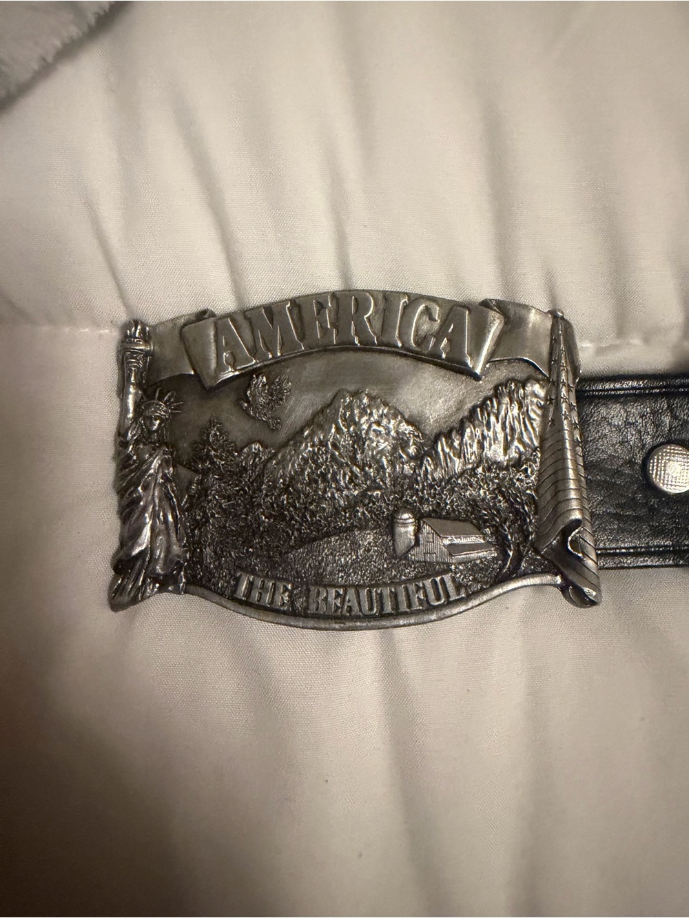 Vintage America The Beautiful Silver Belt Buckle - Men's (or Women’s) Accessory